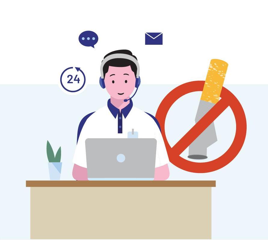Cessation support (national toll-free tobacco quitline service) in selected ASEAN countries